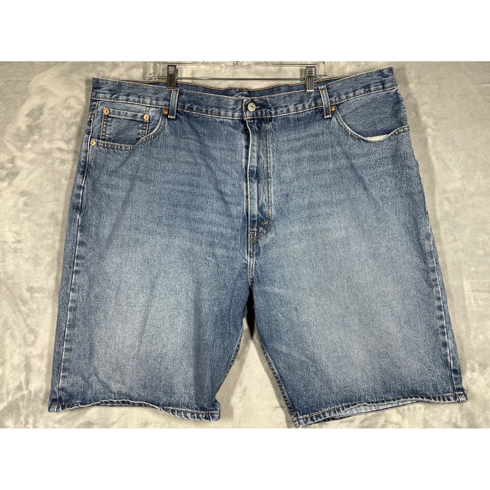 Levis 569 Loose Straight Denim Shorts Mens W48 Medium Wash Blue Jorts 00569-0222